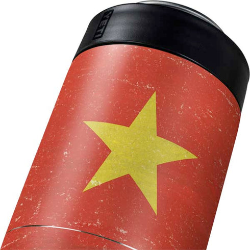 Vietnam Flag Distressed Yeti Colster Can Insulator Skin
