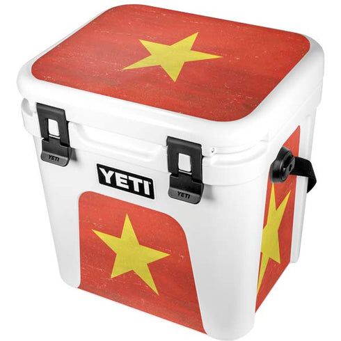 Vietnam Flag Distressed YETI Roadie 24 Hard Cooler Skin