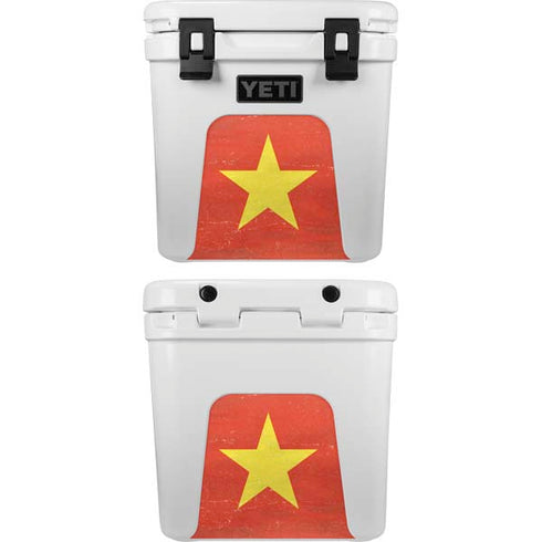 Vietnam Flag Distressed YETI Roadie 24 Hard Cooler Skin