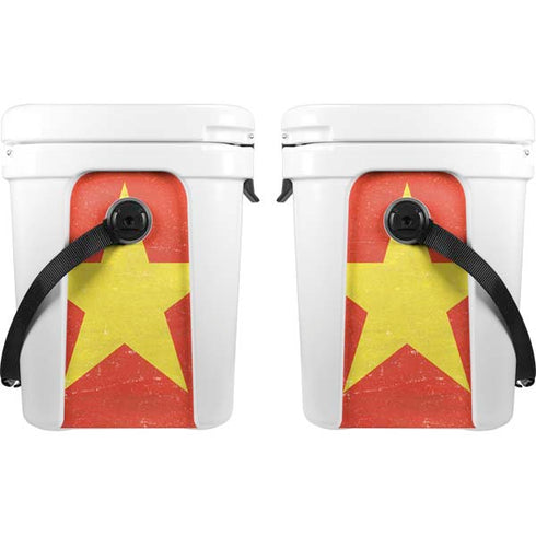 Vietnam Flag Distressed YETI Roadie 24 Hard Cooler Skin