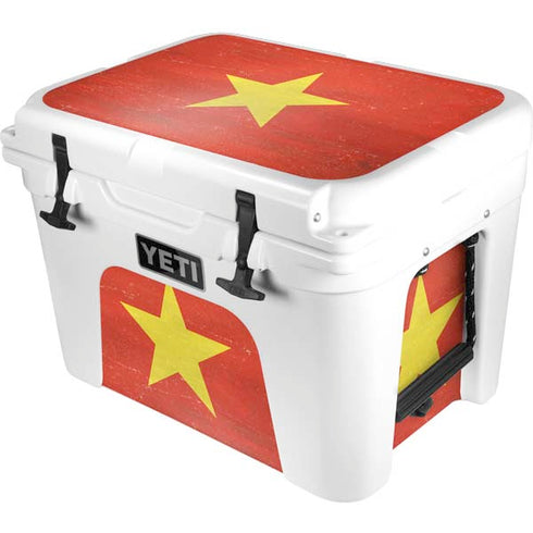 Vietnam Flag Distressed YETI Tundra 35 Hard Cooler Skin
