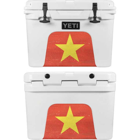 Vietnam Flag Distressed YETI Tundra 35 Hard Cooler Skin
