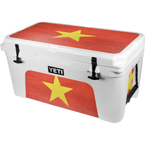 Vietnam Flag Distressed YETI Tundra 65 Hard Cooler Skin