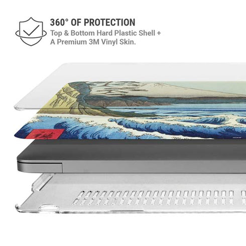 View from Satta Suruga Province by Hiroshige MacBook Pro 16in (2021-25) Case plus Skin