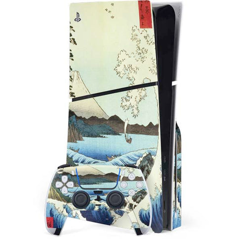 View from Satta Suruga Province by Hiroshige PS5 Slim Disk Bundle Skin