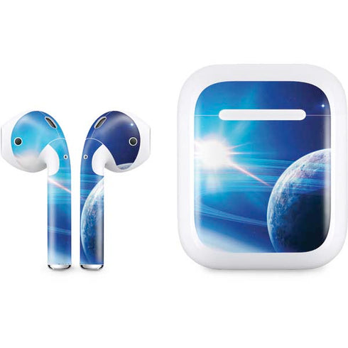 View of a Planet as it Looms in Close Orbit and with Rings Apple AirPods Skin