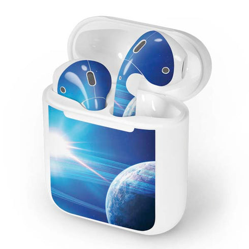 View of a Planet as it Looms in Close Orbit and with Rings Apple AirPods Skin