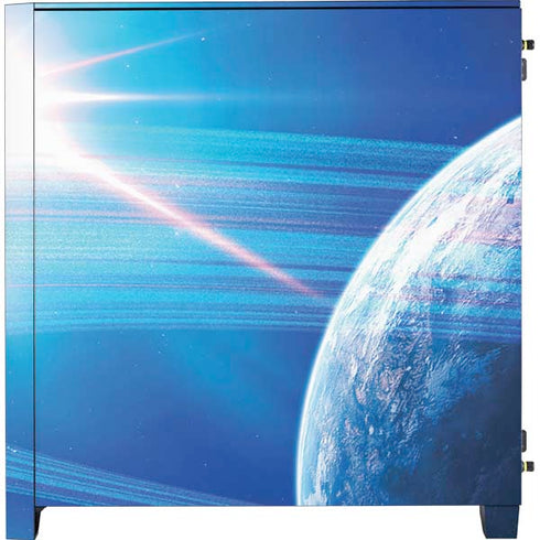 View of a Planet as it Looms in Close Orbit and with Rings Corsair 4000D Tempered Glass Mid-Tower ATX Case Skin