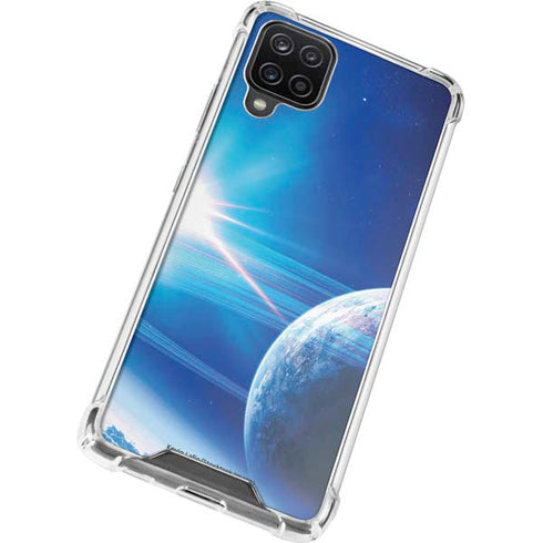 View of a Planet as it Looms in Close Orbit and with Rings Galaxy A12 Clear Case