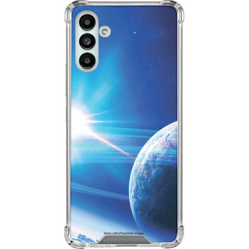 View of a Planet as it Looms in Close Orbit and with Rings Galaxy A13 5G Clear Case