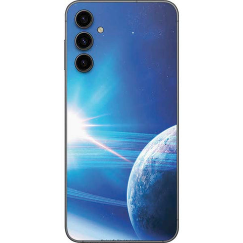 View of a Planet as it Looms in Close Orbit and with Rings Galaxy A14 5G Skin