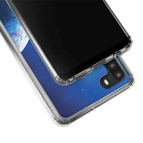 View of a Planet as it Looms in Close Orbit and with Rings Galaxy A21 Clear Case