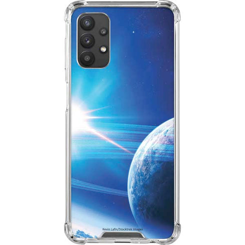 View of a Planet as it Looms in Close Orbit and with Rings Galaxy A32 5G Clear Case