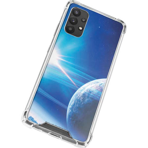 View of a Planet as it Looms in Close Orbit and with Rings Galaxy A32 5G Clear Case