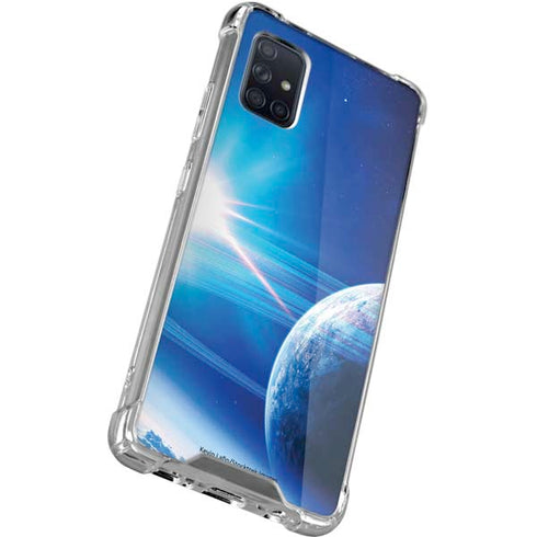 View of a Planet as it Looms in Close Orbit and with Rings Galaxy A51 5G Clear Case