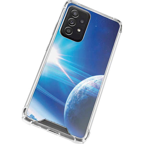 View of a Planet as it Looms in Close Orbit and with Rings Galaxy A52 5G Clear Case