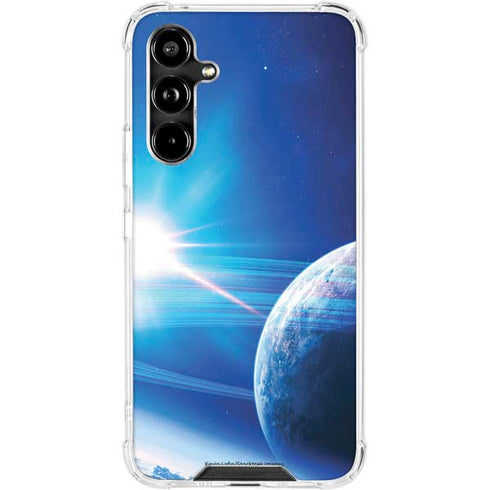 View of a Planet as it Looms in Close Orbit and with Rings Galaxy A54 5G Clear Case