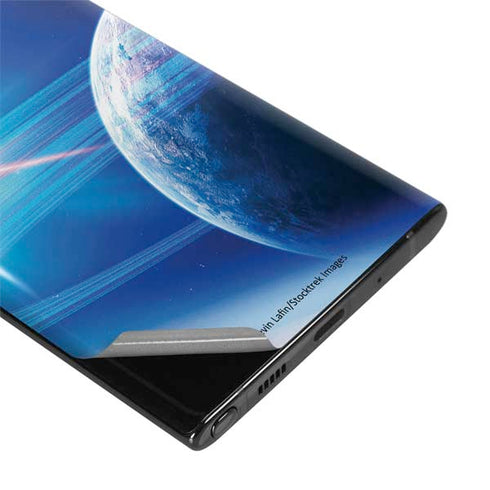 View of a Planet as it Looms in Close Orbit and with Rings Galaxy Note 10 Plus Skin
