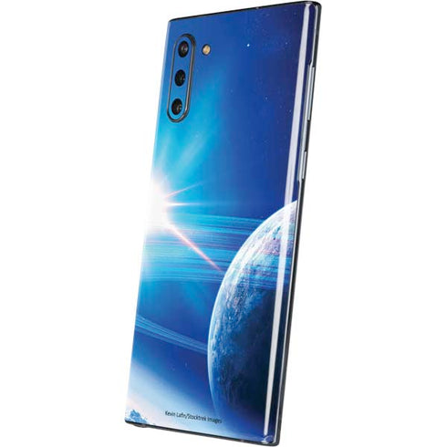 View of a Planet as it Looms in Close Orbit and with Rings Galaxy Note 10 Skin