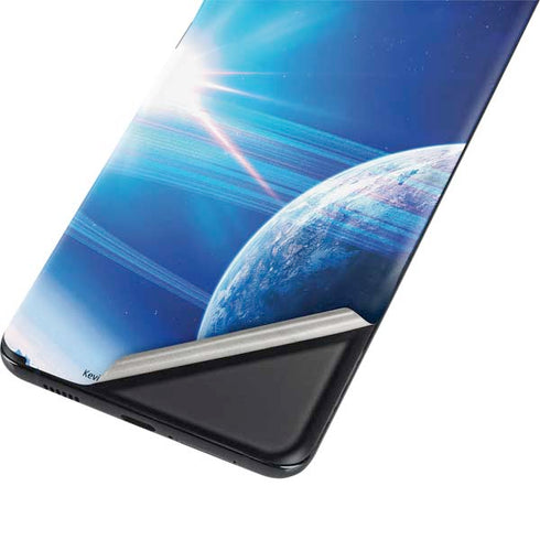 View of a Planet as it Looms in Close Orbit and with Rings Galaxy S21 5G Skin