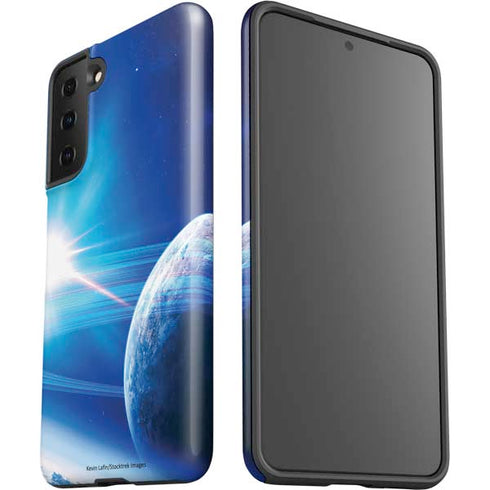 View of a Planet as it Looms in Close Orbit and with Rings Galaxy S21 Plus 5G Pro Case