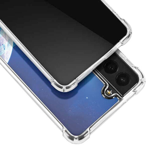 View of a Planet as it Looms in Close Orbit and with Rings Galaxy S22 Clear Case