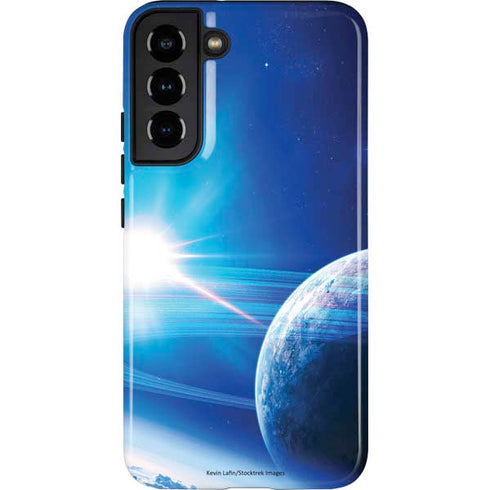 View of a Planet as it Looms in Close Orbit and with Rings Galaxy S22 Plus Pro Case