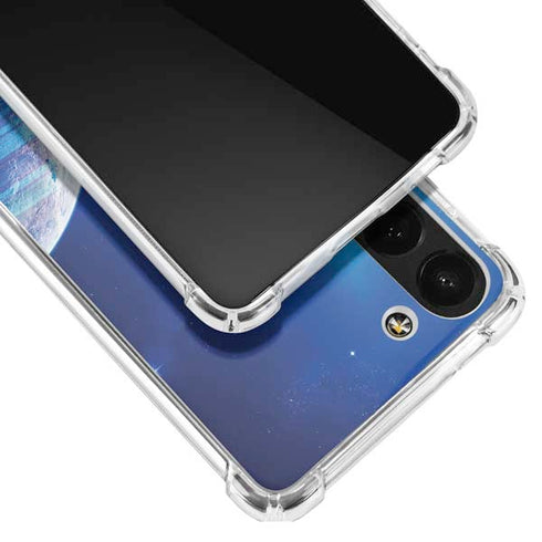 View of a Planet as it Looms in Close Orbit and with Rings Galaxy S23 Clear Case