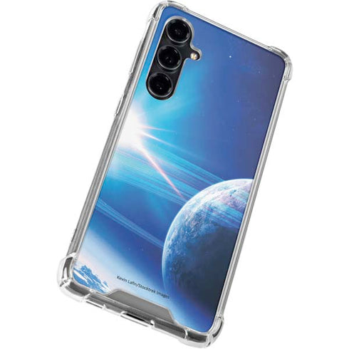 View of a Planet as it Looms in Close Orbit and with Rings Galaxy S23 FE Clear Case