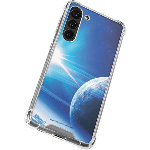 View of a Planet as it Looms in Close Orbit and with Rings Galaxy S23 Plus Clear Case
