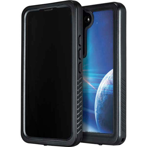 View of a Planet as it Looms in Close Orbit and with Rings Galaxy S23 Plus Waterproof Case