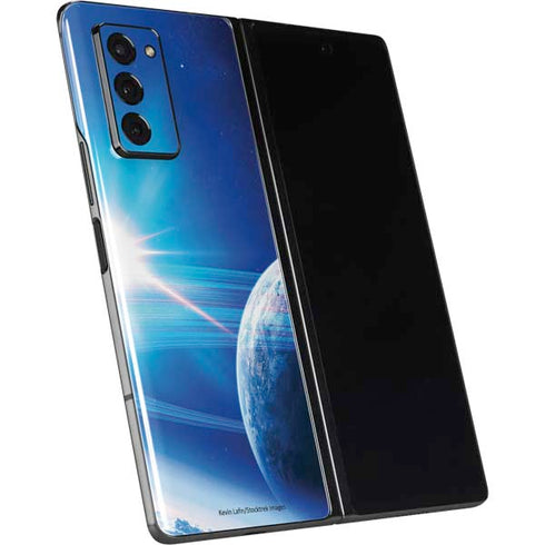View of a Planet as it Looms in Close Orbit and with Rings Galaxy Z Fold2 5G Skin
