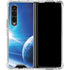 View of a Planet as it Looms in Close Orbit and with Rings Galaxy Z Fold4 5G Clear Case
