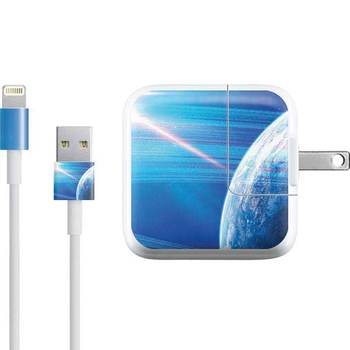 View of a Planet as it Looms in Close Orbit and with Rings iPad Charger (10W USB) Skin