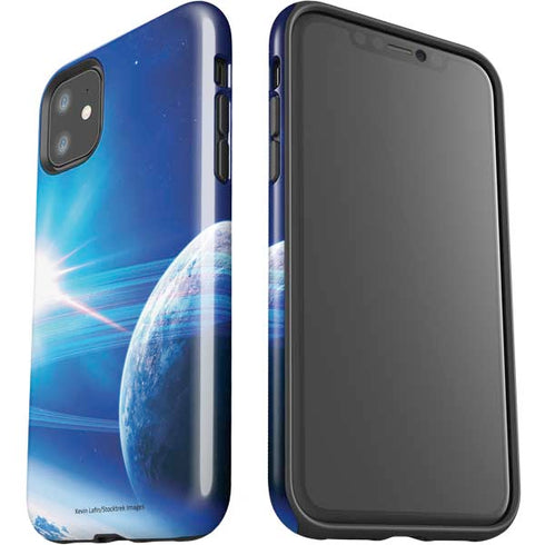 View of a Planet as it Looms in Close Orbit and with Rings iPhone 11 Impact Case