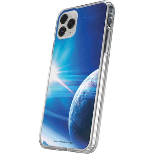 View of a Planet as it Looms in Close Orbit and with Rings iPhone 11 Pro Clear Case
