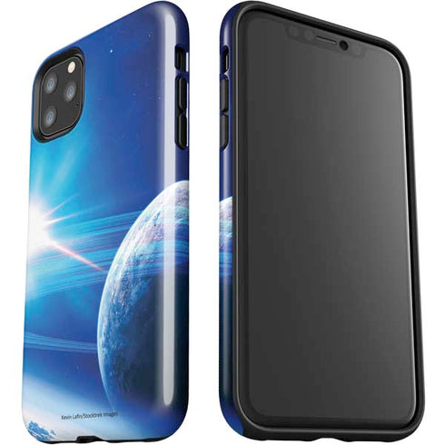 View of a Planet as it Looms in Close Orbit and with Rings iPhone 11 Pro Max Impact Case