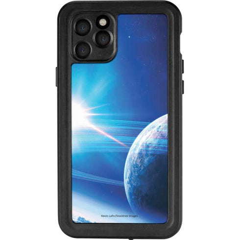 View of a Planet as it Looms in Close Orbit and with Rings iPhone 11 Pro Waterproof Case