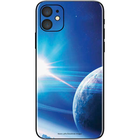 View of a Planet as it Looms in Close Orbit and with Rings iPhone 11 Skin