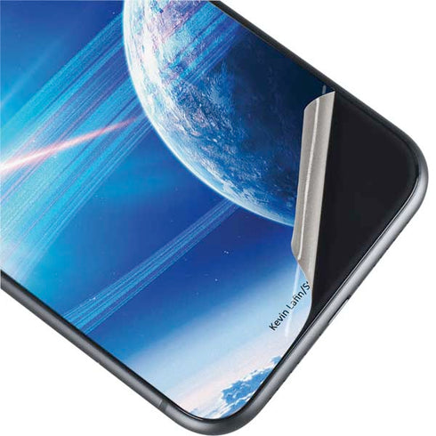 View of a Planet as it Looms in Close Orbit and with Rings iPhone 11 Skin