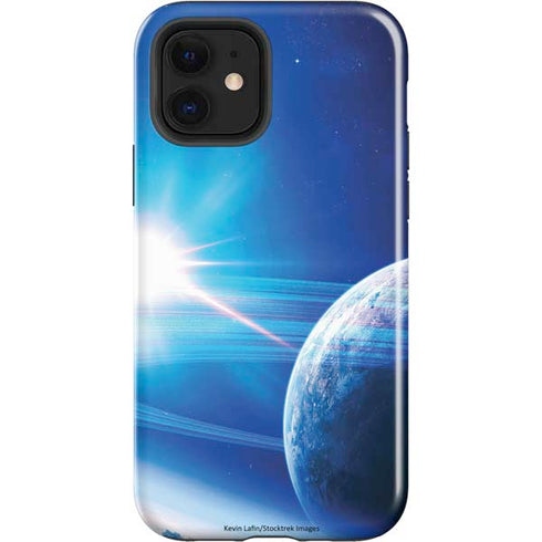 View of a Planet as it Looms in Close Orbit and with Rings iPhone 12 Impact Case