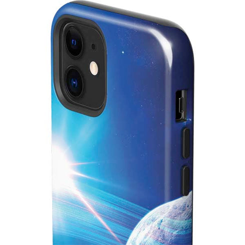 View of a Planet as it Looms in Close Orbit and with Rings iPhone 12 Mini Impact Case