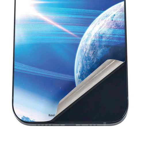 View of a Planet as it Looms in Close Orbit and with Rings iPhone 12 Mini Skin