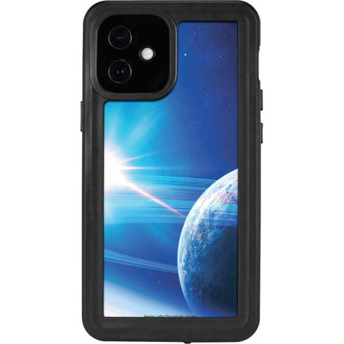 View of a Planet as it Looms in Close Orbit and with Rings iPhone 12 Mini Waterproof Case