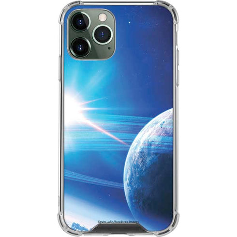 View of a Planet as it Looms in Close Orbit and with Rings iPhone 12 Pro Max Clear Case