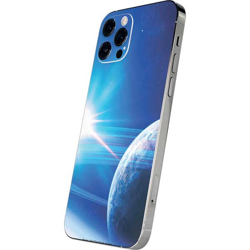 View of a Planet as it Looms in Close Orbit and with Rings iPhone 12 Pro Max Skin