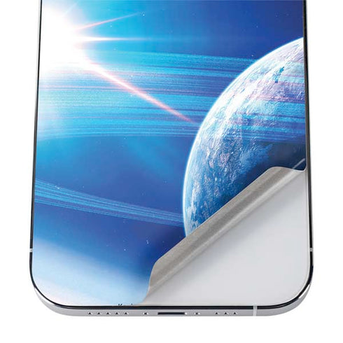 View of a Planet as it Looms in Close Orbit and with Rings iPhone 12 Pro Max Skin