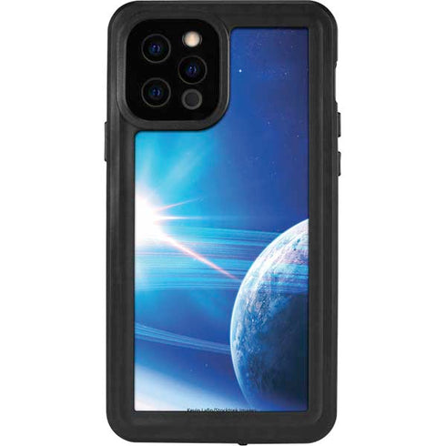 View of a Planet as it Looms in Close Orbit and with Rings iPhone 12 Pro Waterproof Case