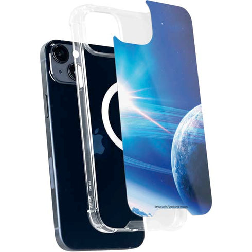 View of a Planet as it Looms in Close Orbit and with Rings iPhone 13 MagSafe Case