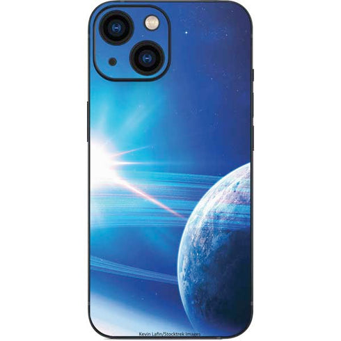 View of a Planet as it Looms in Close Orbit and with Rings iPhone 13 Mini Skin